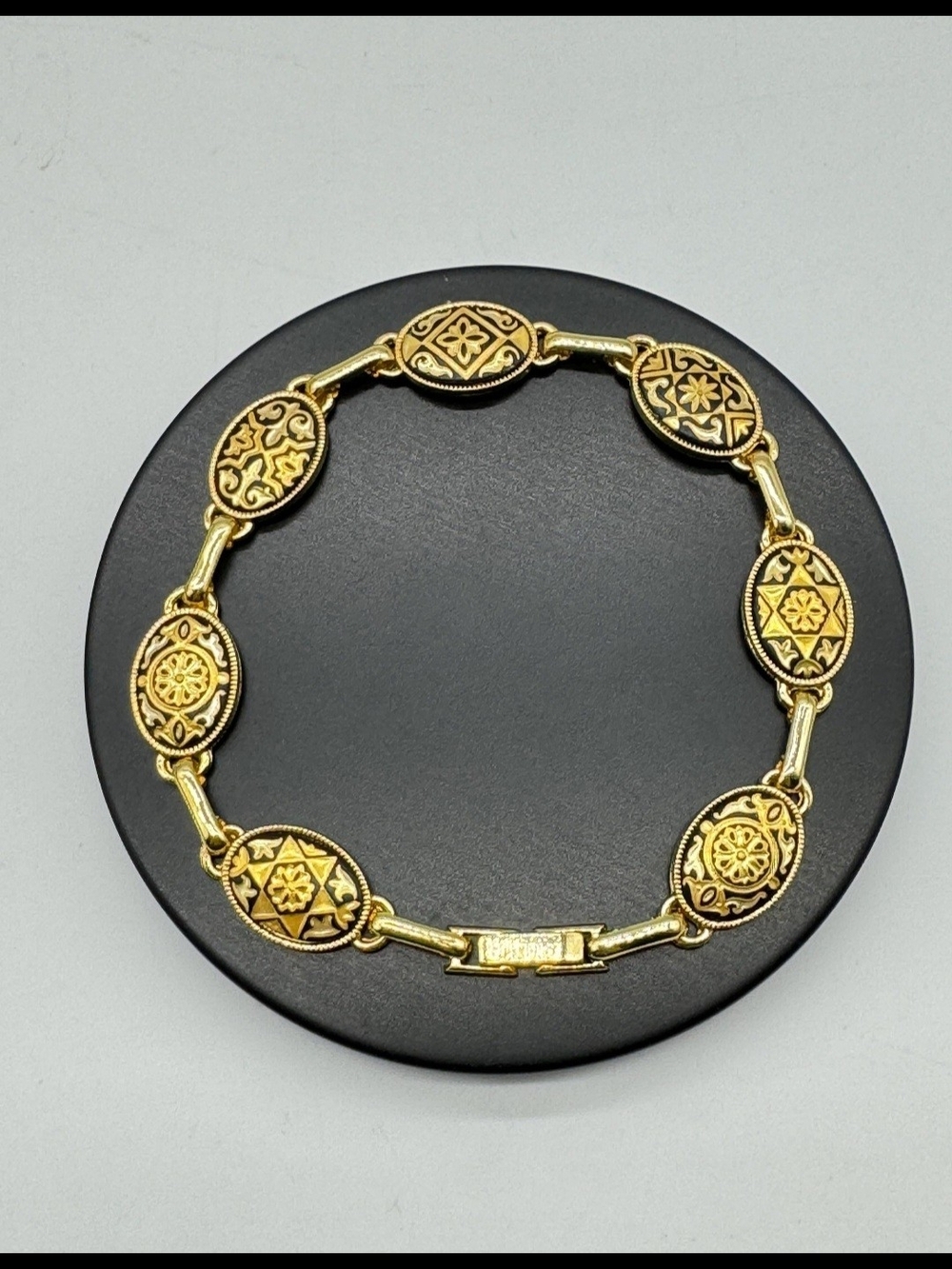Gold-Tone Medallion Link Bracelet - Women Jewelry 24K Gold Plat